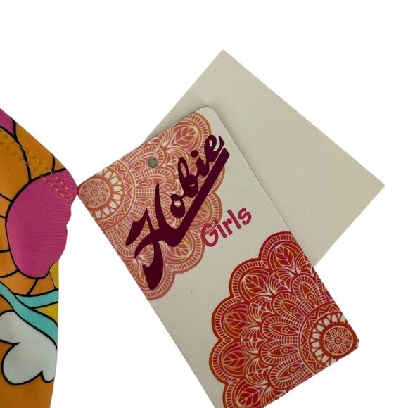 Hobie Bikini Set Girls Size 14 Swimsuit Crochet Halter Multicolor Floral NEW - Picture 2 of 9